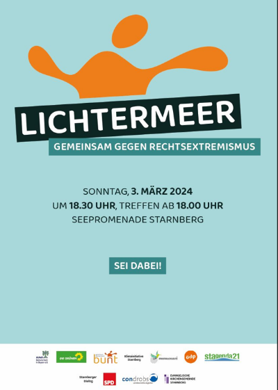 Für Demokratie und gegen Rechtsextremismus – „LIchtermeer“ am 3.3./18 Uhr auf Starnberger Seepromenade