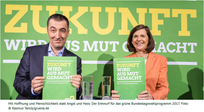 Mit Hoffnung und Menschlichkeit statt Angst und Hass: Der Entwurf für das grüne Bundestagswahlprogramm 2017. Foto: © Rasmus Tanck/gruene.de