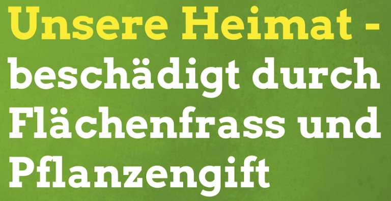 Podiumsgespräch „Unsere Heimat – beschädigt durch Flächenfraß und Pflanzengift“