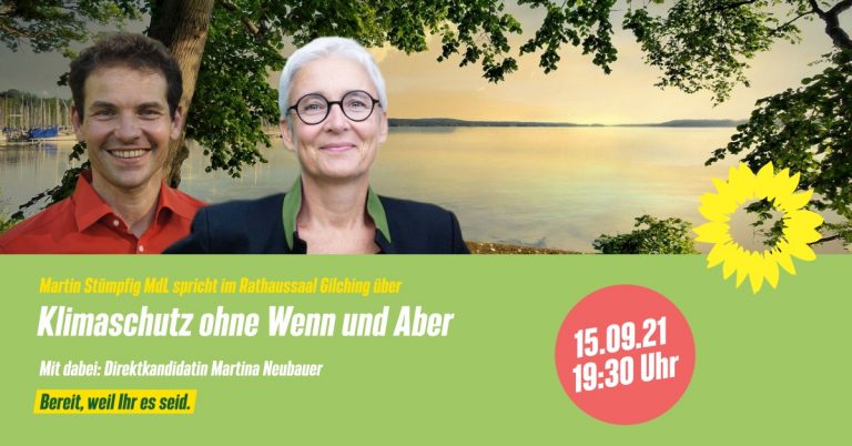 Klimaschutz ohne Wenn und Aber: Diskussion am Mittwoch, 15.9. im Rathaussaal Gilching