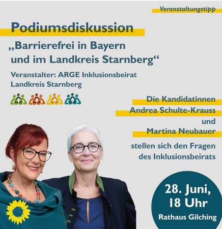 Andrea Schulte-Krauss und Martina Neubauer bei Diskussion zu Barrierefreiheit