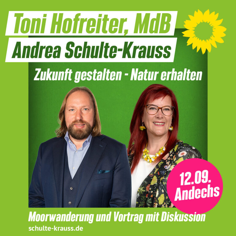 Moorwanderung, Vortrag und Diskussion mit Toni Hofreiter und Andrea Schulte-Krauss 12.9.2023, Andechs