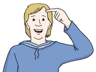 Grafik: Mensch mit Idee (© Lebenshilfe für Menschen mit geistiger Behinderung Bremen e.V., Illustrator Stefan Albers)